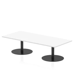 Image of Italia 1800 x 800mm Rectangular Coffee Table White Top 475mm High Black Leg