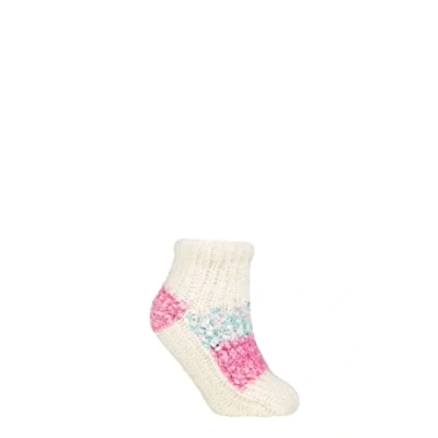 Image of Elle Ladies Sherpa Lined Slipper Socks Pack of 1 Cream 4 8