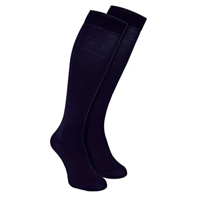 Image of Mens Knee High Bamboo Socks Sock Snob 2 Pair Multipack Breathable Moisture Wicking (6 11, Navy Blue)