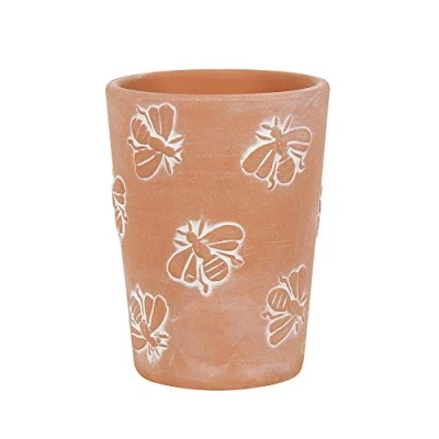 Image of something different Small Terracotta Bee Pattern Plant Pot