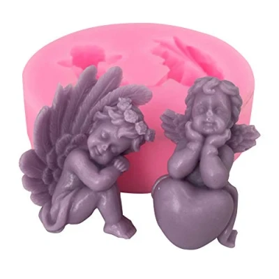 Image of 3D Silicone Moulds, DIY Angel Mold, Lovely Silicon Chocolate Molds Baby Fondant Mould for Decorating Cakes, Chocolate, Candy, Baking, Toys Decorative Ornaments Art Craft
