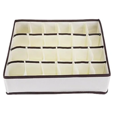 Image of Youngine 24 Cell Collapsible Closet Organizers Drawer Dividers Foldable Clothes Storage Boxes for Bra Underwear Socks