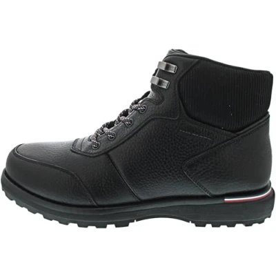Image of Tommy Hilfiger Men’s Warm Leather Boots, Black (Black), 11