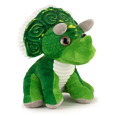 Image of BARRADO Plush Dinosaur Triceratops 28 Centimetres 11&#039;02&quot; Multicolour Super Soft Quality (Green)