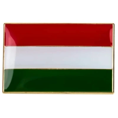 Image of Hungary Rectangle Flag Enamel Metal Pin Badge Diplomat Lapel