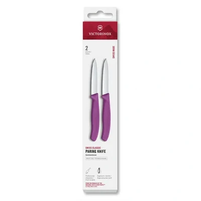 Image of Victorinox Swiss Classic Purple 8cm Straight 2 Piece Pointed Tip Paring Knife Box Set