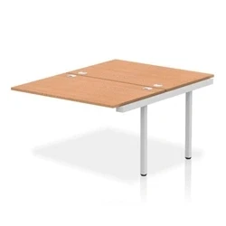 Image of Impulse Bench B2B Ext Kit 1200 Silver Frame Office Desk Oak