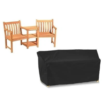 Image of Furniture outdoor garden patio rattan cover indoor sofa waterproof protector (Black Companion Cover)