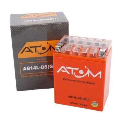 Image of YB14L A2 Atom Gel Motorcycle Battery Factory Sealed 12V 14Ah