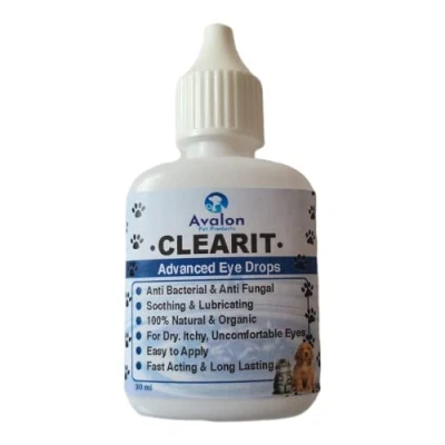 Image of CLEARIT Pet/Dog/Cat Super Effective Advanced Eye Drops 30ml Anti Bacterial Soothing Lubricating 100% Natural &amp; Organic Support Function
