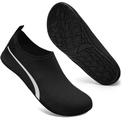 Image of Swim Water Shoes Socks Barefoot Protecting for Sea Beach Swimming Pool Mens Women(Black,9/10 UK,44/45 EU)