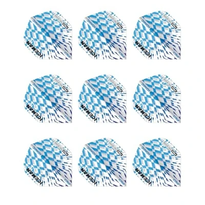 Image of RED DRAGON Hardcore Ionic Gerwyn Price Blue &amp; White Burst Dart Flights 3 Sets Per Pack (9 in total)