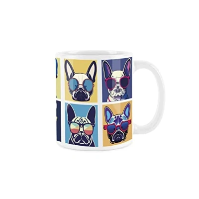 Image of Purely Home Cool Pets Frenchies French Bulldog Mug White Coffee/Tea Gift 11oz