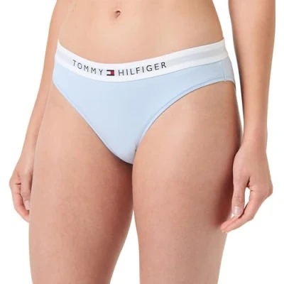 Image of Tommy Hilfiger Women&#039;s Bikini (Ext Sizes) Uw0uw04145 Panties, Blue (Breezy Blue), XS