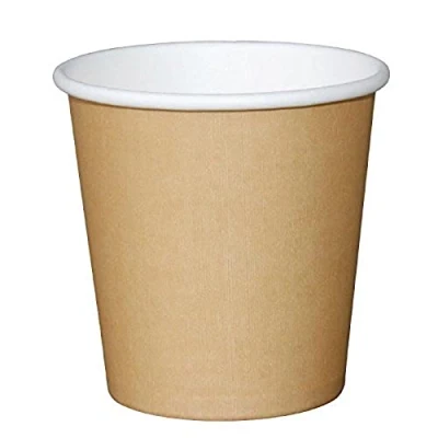 Image of Fiesta Green Recyclable Espresso Coffee Cups 114 ml / 4 oz (Pack of 1000), Kraft Brown, Single Wall, Renewable Paperboard, Polyethylene Lining Prevents Leakage, GP447