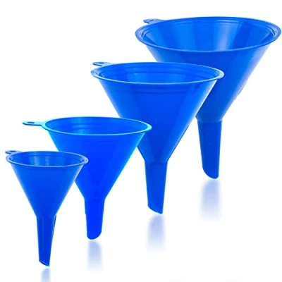 Image of Liqvee Funnel in 4 Different Sizes (Large to Small Funnel) &amp; Colors Non Toxic Food Grade Plastic Funnels for Filling Bottles or Containers with Holders Kitchen ideal Garage Labs