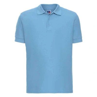 Image of Russell Athletic Mens Ultimate Cotton Pique Polo Shirt (Sky Blue) Size X Small