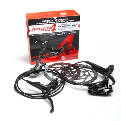Image of CLARKS React 4 Hydraulic Disc Brake Set Piston System 160mm Rotor Complete Compatible with mountain bikes (MTB), Downhill and E