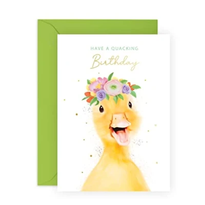 Image of Central 23 Birthday Cards For Women Daughter Card Floral Duck Gift Sister Mum Nan Comes With Fun Stickers