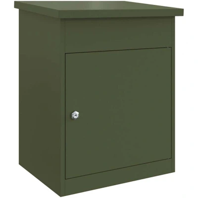Image of vidaXL Parcel Drop Box Olive green 44 x 35 59 cm Steel