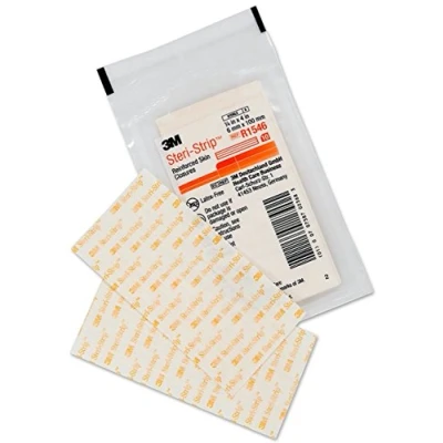 Image of 3M Steri Strip Reinforced Skin Closures, 6mm x 100mm, Pack of 10 Adhesive Strips