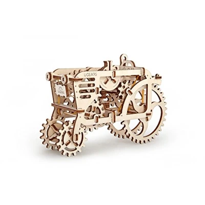 Image of Tractor by Ugears Modular Mechanical Model 3D Wooden Puzzle for Self Assembly Without Glue Brainteaser Kids, Teens and Adults