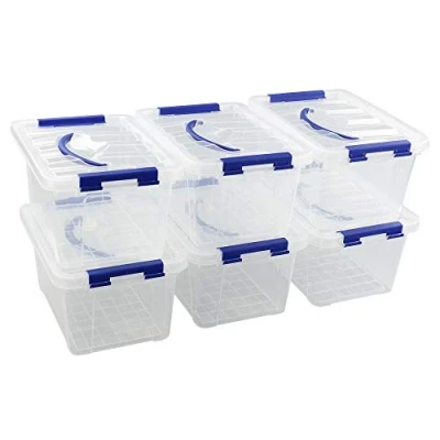 Image of Farmoon 5L Plastic Storage Boxes, Small Latching Box with Handle, 6 Packs