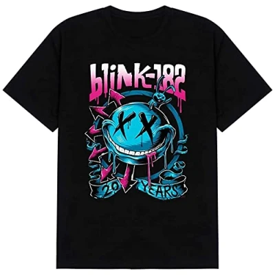Image of Blink 182 Band Punk Music Men Black Cotton Unisex T Shirt Size S