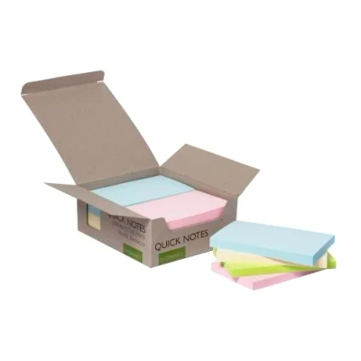 Image of Q Connect Recycled Notes 127x76mm Pastel Rainbow (Pack of 12) KF17325