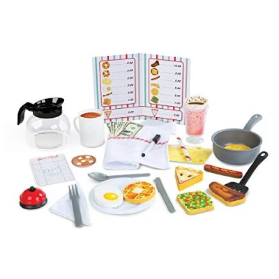 Image of Melissa &amp; Doug Star Diner Restaurant Play Set Pretend 3+ Gift for Boy or Girl, 8.89 x 27.178 34.036 centimeters