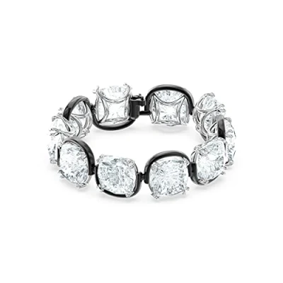 Image of Swarovski Harmonia bracelet, Cushion cut, White, Mixed metal finish