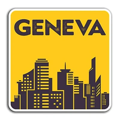 Image of 2 x 10cm Geneva Switzerland Vinyl Stickers Fun Sticker Laptop Luggage #32773 (10cm Wide)