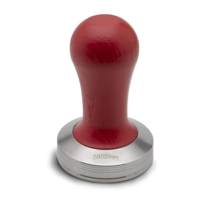 Image of LELIT Coffee Tamper for LELIT58 Filter with Red Wooden Handle, Silver/Red