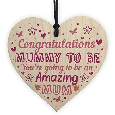 Image of RED OCEAN Mummy To Be Sign Baby Shower Mum Gift Wooden Heart New From Bump Present Keepskae