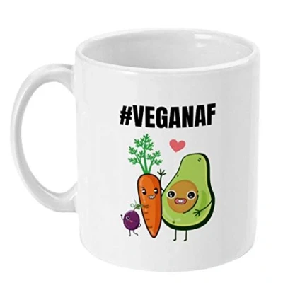 Image of &#039;#VEGANAF Mug&#039; Vegan/Vegetarian Gift Vegan Mug Vegetarian Birthday Present Christmas