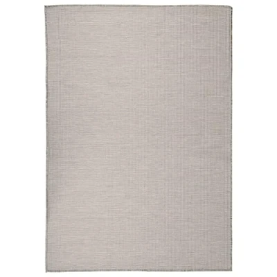 Image of vidaXL Outdoor Flatweave Rug Taupe Colored, Weather and UV Resistant Rectangular Mat, Suitable for Both Indoor Use Size: 160x230 cm Material: Durable Polypropylene