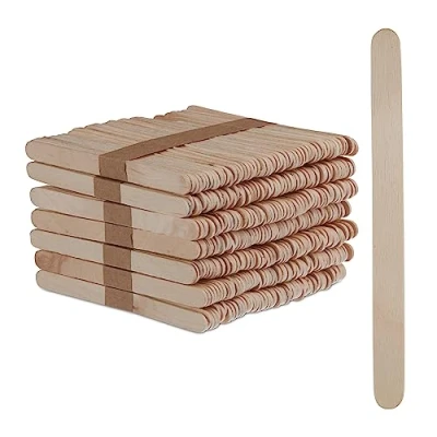Image of Relaxdays Wooden Popsicle Sticks, 900 Piece Set, Wood Ice Cream Spatulas, Crafting, Baking, DIY, HxW: 11 x 1 cm, Natural, 0.2 cm