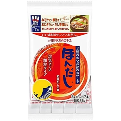 Image of AJINOMOTO hondashi hon dashi Bonito Fish Stock KATSUO Soup Seasoning 8g Stick x 7 Packs 56g Powder Type