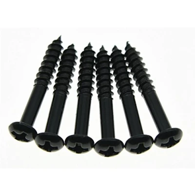 Image of Set of 6 ST Strat Trem Tremolo Bridge Mounting Screws Black