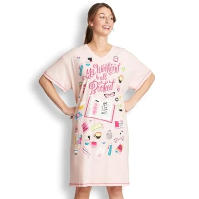 Image of Little Blue House by Hatley Women&#039;s Nightshirt Night Shirt, Book Club, One Size