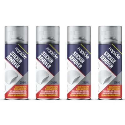 Image of Sticky Stuff Remove Sticker Remover Spray, Adhesive Gum, Goo, Tag, Tape Spray 250ml (4 Cans)