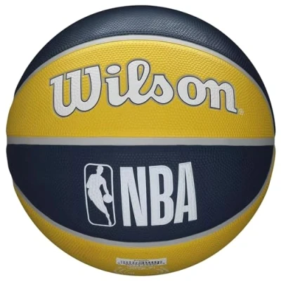 Image of Wilson Basketball, NBA Team Tribute Model, INDIANA PACERS, Outdoor, Rubber, Size: 7