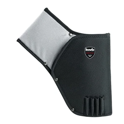 Image of kwb Nylon Tool Belt Pouch with Battery Screwdriver Holder, Fits Belts up to 7 cm Wide, Black