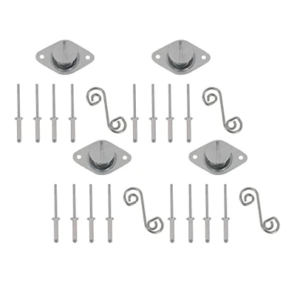 Image of Oldbones 7/16 Quarter Turn Self Ejecting Fastener Spring Loaded For Fastening Sheet Metal and Door Panel Flush Head Quick Motorcycle Accessories 4Pack