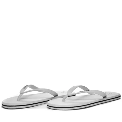 Image of Kappa Unisex Logo Moker Flip Flops, White Black, 5 UK