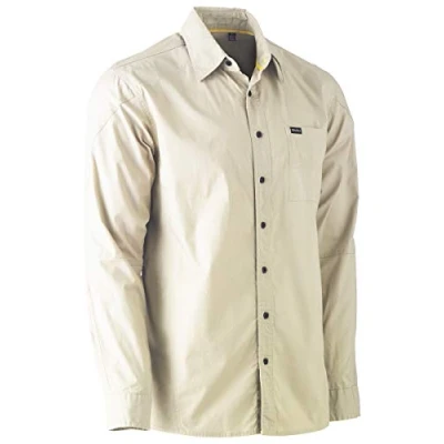 Image of Bisley Workwear UKBS6146_BSTN Flex &amp; Move Stretch Shirt Long Sleeve Stone, Small