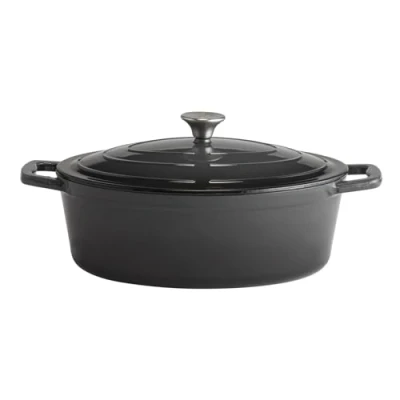 Image of APS 88309 &quot;5 STARS&quot; Roasting Dish with Lid Cast Iron Suitable for Induction Cookers Oven Safe Holder 33 x 25 cm 5 Litres Anthracite