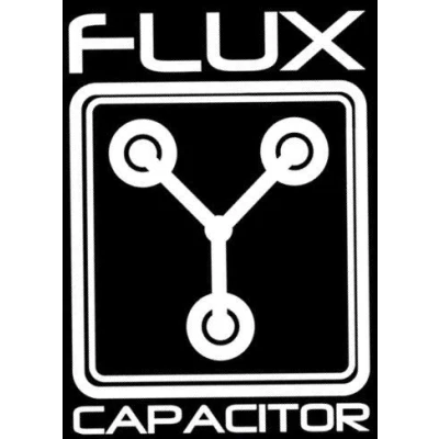 Image of 12.8 x 9 CM Approx Flux Capacitor Bumper Sticker Vinyl Car Decal White