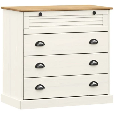 Image of vidaXL Chest of Drawers VIGO White 80x40x76 cm Solid Wood Pine
