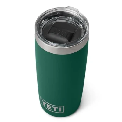 Image of YETI Rambler Tumbler, Vaccum Insulated Stainless Steel Tumbler with Magslider Lid, Black Forest Green, 10 oz (296 ml)